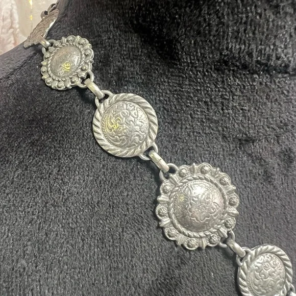 Bohemian Cowgirl Love Concho Silver Heart Pendant Necklace - Picture 4 of 15